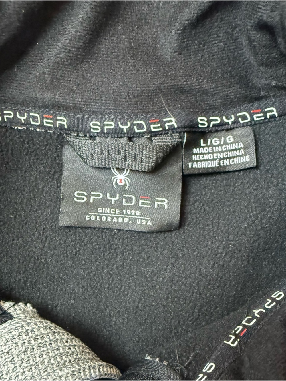 NWT Men’s Spyder Zip Up Jacket Gray and Black Size L - Picture 7 of 10